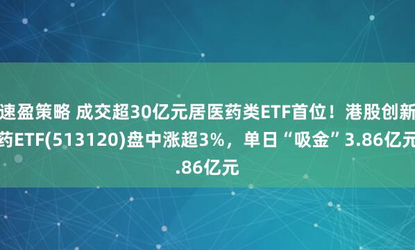 速盈策略 成交超30亿元居医药类ETF首位！港股创新药ETF(513120)盘中涨超3%，单日“吸金”3.86亿元